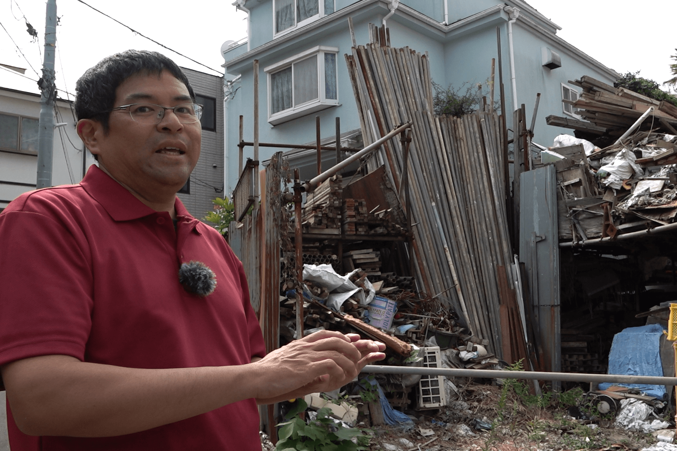 方南町の擁壁崩壊現場